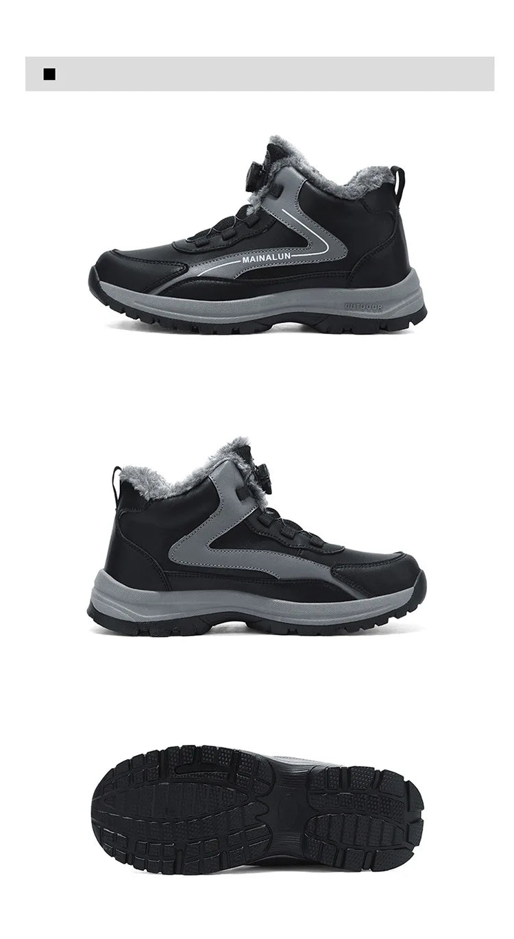 Botas de nieve para hombre, botas de senderismo cálidas y cómodas para invierno, zapatillas deportivas para hombre para exteriores, calzado deportivo impermeable, calzado de senderismo resistente al desgaste