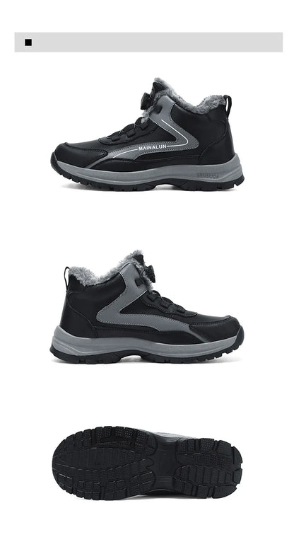 Botas de nieve para hombre, botas de senderismo cálidas y cómodas para invierno, zapatillas deportivas para hombre para exteriores, calzado deportivo impermeable, calzado de senderismo resistente al desgaste