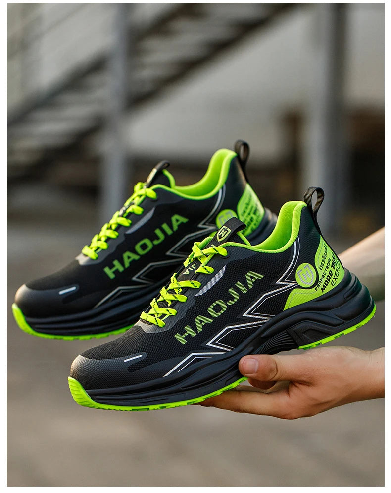 Zapatos de seguridad ligeros para hombre, antirotura, antipinchazos, zapatillas de trabajo, botas de seguridad protectoras, zapatos de trabajo con puntera de acero.