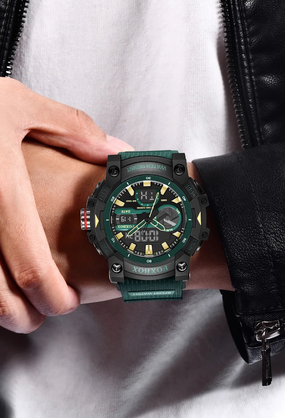 Reloj militar digital LIGE para hombre, resistente al agua hasta 50 m, LED, de cuarzo, deportivo, grande, masculino