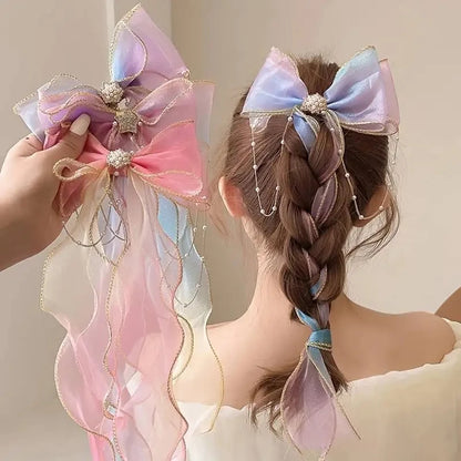 Accesorios para el cabello para niños: borlas de perlas, lazos, cintas, horquillas trenzadas, tocados, pinzas para el cabello de princesa para niñas, accesorios para el cabello.