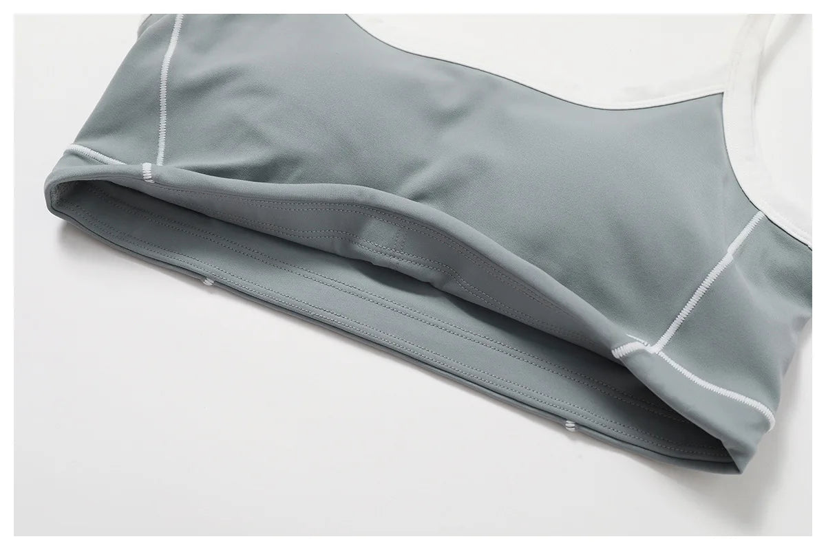 Conjunto deportivo de yoga FUBEIKE para mujer, de verano, color nude, ajustado, con espalda descubierta, ideal para gimnasio, ropa deportiva para mujer, para correr al aire libre.