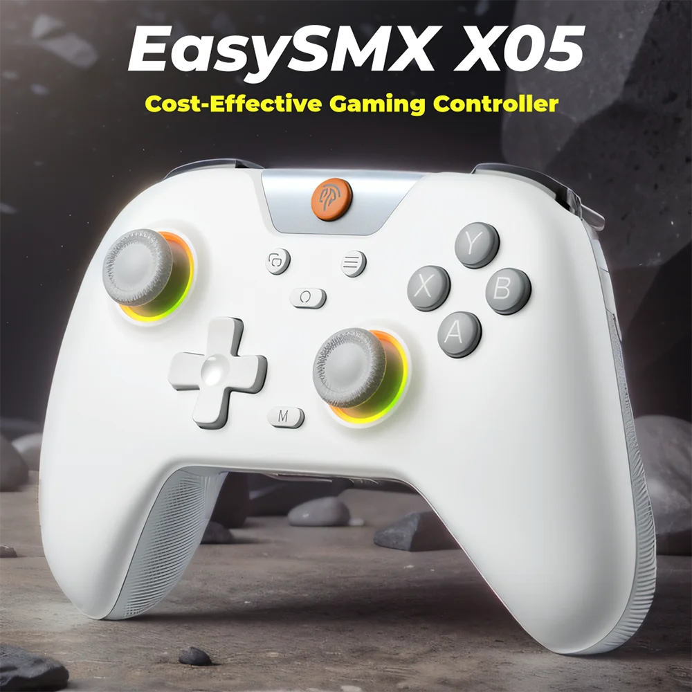 Mando inalámbrico EasySMX X05 con Bluetooth, adaptador y cable para PC, teléfono, Switch y Steam Gamer, efecto Hall.