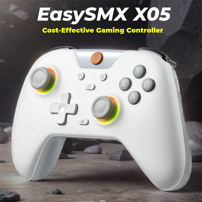 Mando inalámbrico EasySMX X05 con Bluetooth, adaptador y cable para PC, teléfono, Switch y Steam Gamer, efecto Hall.
