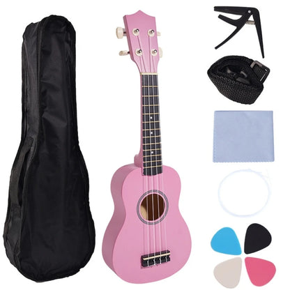 Ukelele de 21 pulgadas, instrumento musical educativo, juguete de guitarra acústica, textura para clases de música y práctica en casa.
