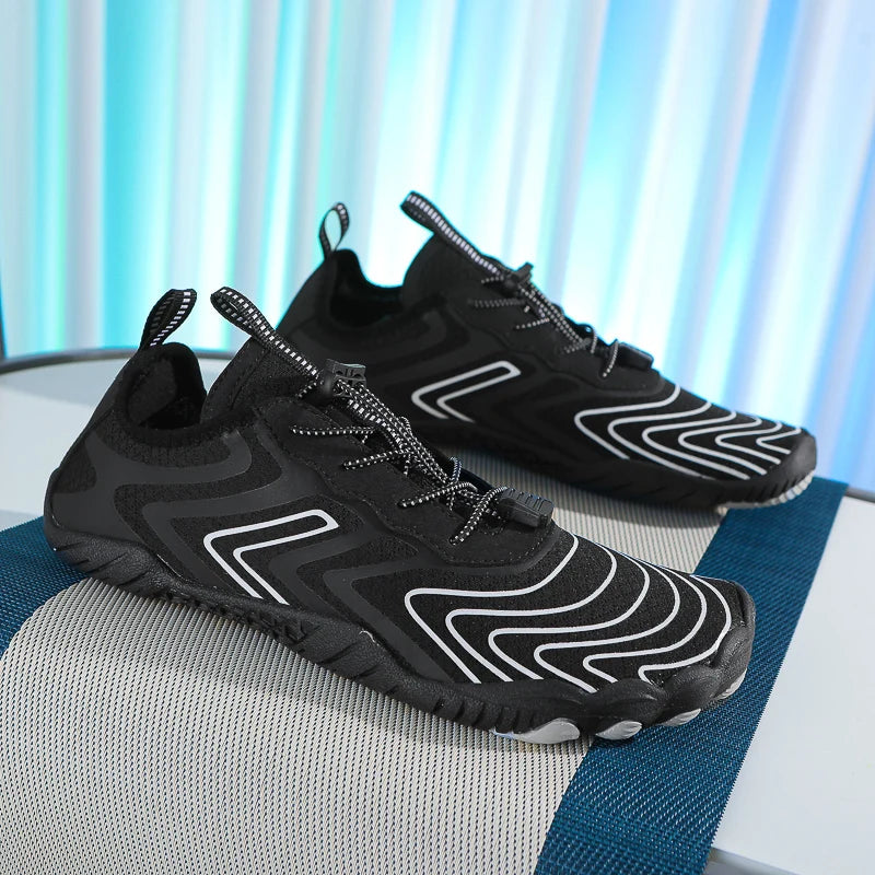 Zapatos deportivos acuáticos informales, transpirables, ligeros, de secado rápido, para usar descalzo, adecuados para vacaciones en la playa, surf, natación, pesca, buceo, entrenamiento físico, navegación en ríos al aire libre y ajuste ajustable.