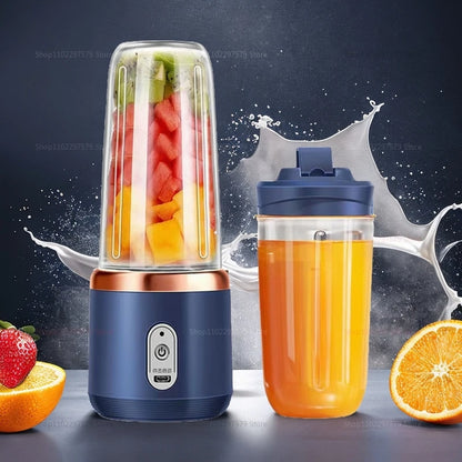 Licuadora portátil multifunción de 2 tazas, con 6 cuchillas, mini licuadora de hielo y extractor de jugo inalámbrico con carga USB.