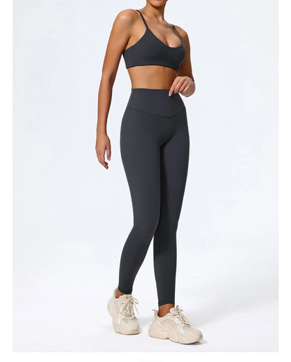 Ctenkevet - Conjunto deportivo de 2 piezas sin mangas para mujer, de verano, para gimnasio, yoga, de cintura alta, transpirable, mallas deportivas para mujer