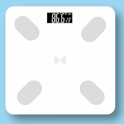 Báscula digital de baño con 7 estilos, pantalla LCD inteligente, alta resistencia y función de temperatura para el control del peso.