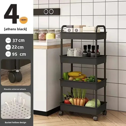 Estante de almacenamiento versátil de varios niveles para cochecitos de bebé, ideal para cocina, dormitorio, baño, inodoro móvil, organizador de piso a techo.