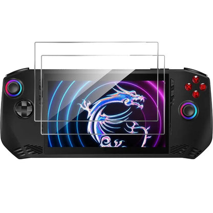 2 protectores de pantalla para consola portátil, cristal templado antiarañazos y sin burbujas, con borde curvo para MSI Claw A1M.