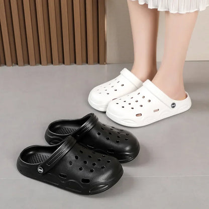 Zapatos de verano para hombre, para exteriores, con tacón medio cubierto, para jardín, playa, tipo zueco, transpirables, de material EVA, sandalias cómodas.