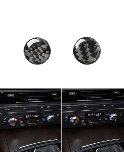 Accesorios decorativos para el interior del coche Audi A6 A7 2012 2013 2014 2015 2016 2017 2018, pegatinas negras de fibra de carbono, embellecedor de cubierta.