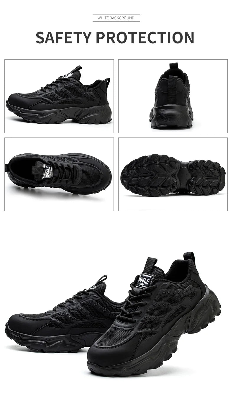 Zapatos de seguridad para hombre, ligeros, protectores, zapatillas de trabajo, calzado ligero y transpirable, zapatos de trabajo antiperforación.