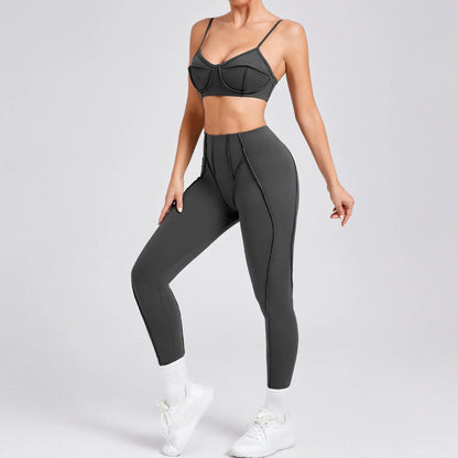 2025 New Yoga Set  2Pcs Sports Suit Women Sexy Workout Bra Suit Running Gym High Waist Legging Quick Dry Tight Yoga Clothing