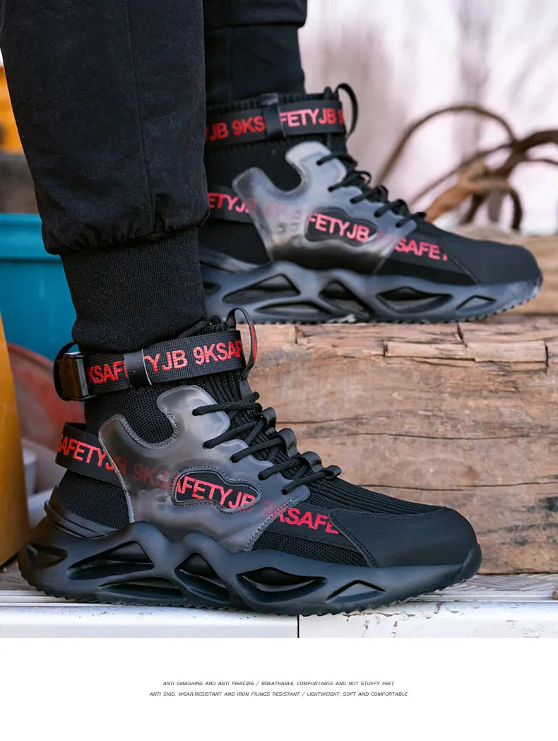 Zapatos de seguridad con puntera de acero para hombre y mujer, botas de trabajo ligeras, transpirables y cómodas, zapatillas de seguridad para la construcción industrial, botas para hombre.