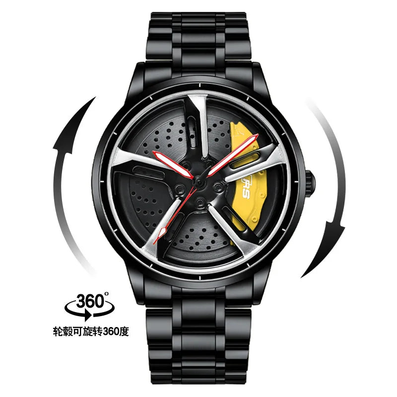 Reloj de cuarzo con esfera giratoria caleidoscopio Sharingan, esfera de anime japonés 3D, reloj de marca superior de lujo, resistente al agua, reloj de moda para hombre.