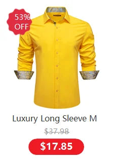 Camisas clásicas negras estampadas y bordadas para hombre, solapa de seda, manga larga, corte formal exquisito, ideales para eventos de negocios y fiestas. Barry.Wang CY-0407