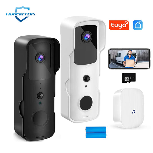 Videoportero inteligente Tuya con Wi-Fi 1080p, cámara de seguridad inalámbrica y detección de movimiento PIR, aplicación SmartLife.