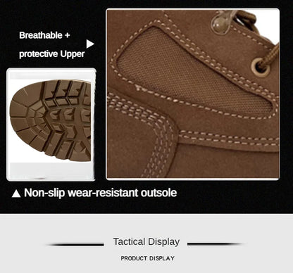 Botas tácticas de cuero para hombre, de nueva marca, para senderismo y actividades al aire libre. Botas transpirables hasta el tobillo.