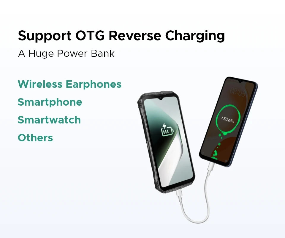 Teléfono resistente DOOGEE S Cyber ​​Pro, 12 GB de RAM, 512 GB de almacenamiento, procesador Helio G100, pantalla IPS FHD+ de 6,6" y 120 Hz, batería de gran capacidad de 10800 mAh, carga de 33 W y NFC.