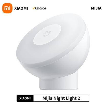 Luz nocturna LED por inducción Xiaomi Mijia, 2 lámparas, brillo ajustable, sensor infrarrojo inteligente de presencia humana con base magnética