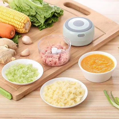 Mini picadora de ajo eléctrica USB de 250 ml, potente picadora de carne y trituradora de verduras y cebolla, accesorios de cocina.