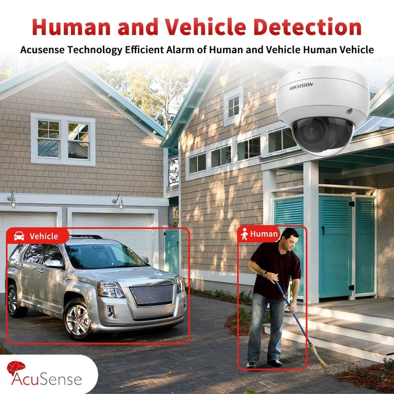 Cámara IP Hikvision ColorVu Smart Hybrid Light de 8 MP DS-2CD1183G2-LIU DS-2CD1183G2-LIUF MD 2.0 con detección humana, micrófono, ranura para tarjeta SD, IP67 y PoE.