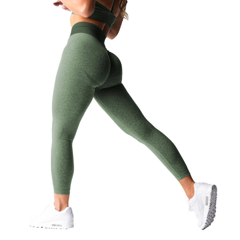 Nuevas mallas deportivas sin costuras, tipo leggings, de spandex, para mujer, suaves, para entrenamiento, fitness, yoga, cintura alta, ropa de gimnasio.