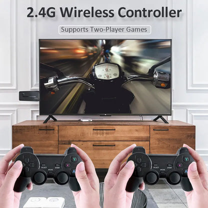 Consola de videojuegos retro M8 de 64 GB con 20 000 juegos integrados, mando inalámbrico, ideal como regalo de Navidad para niños.