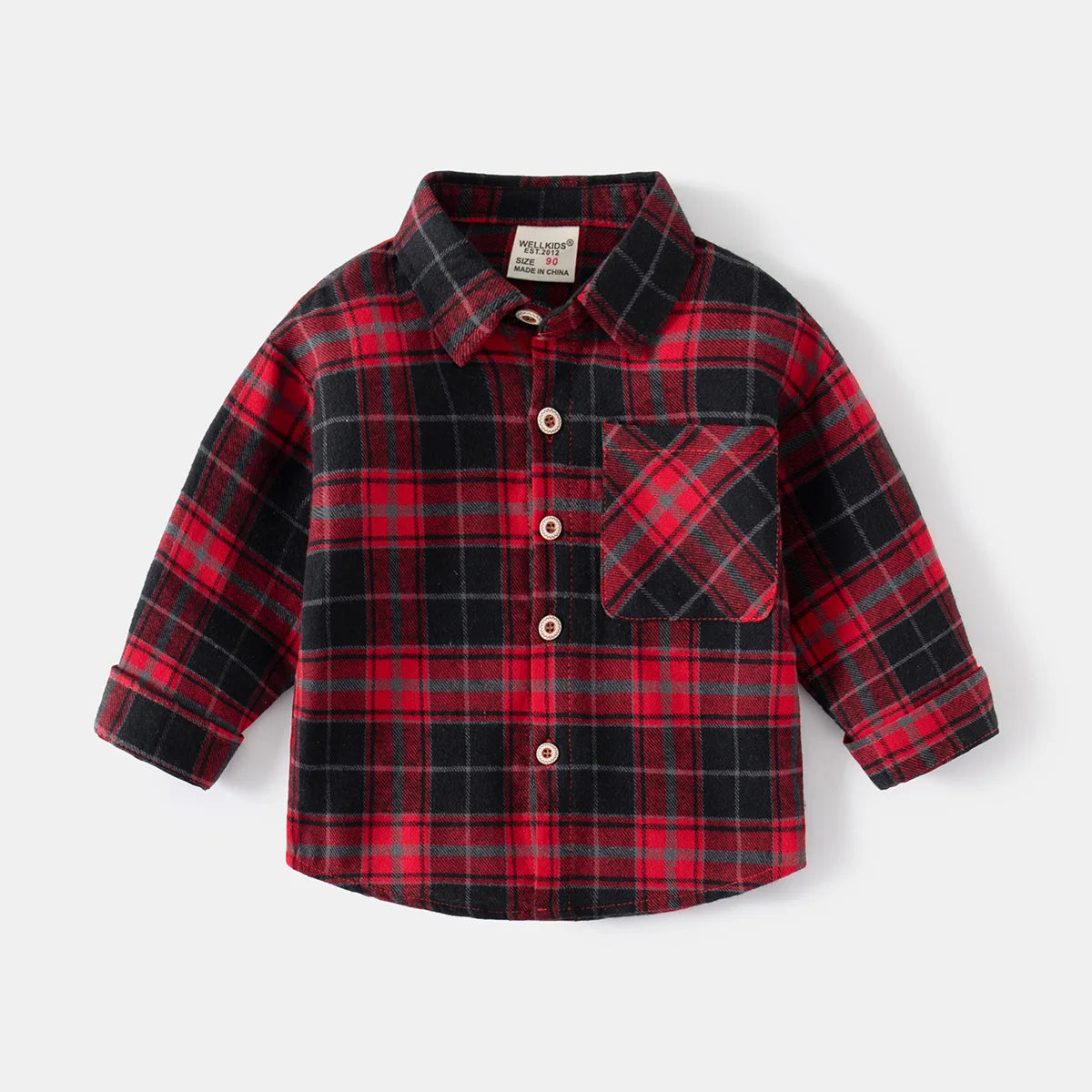 Ropa para niños nueva 2025, camisas para niños con cuello, ropa de algodón de manga larga para bebés, blusa informal a cuadros para niños de 2 a 7 años
