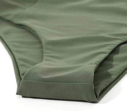 Bikini de un solo hombro para mujer, traje de baño dividido, color liso, traje de baño de playa de verano, traje de baño para mujer