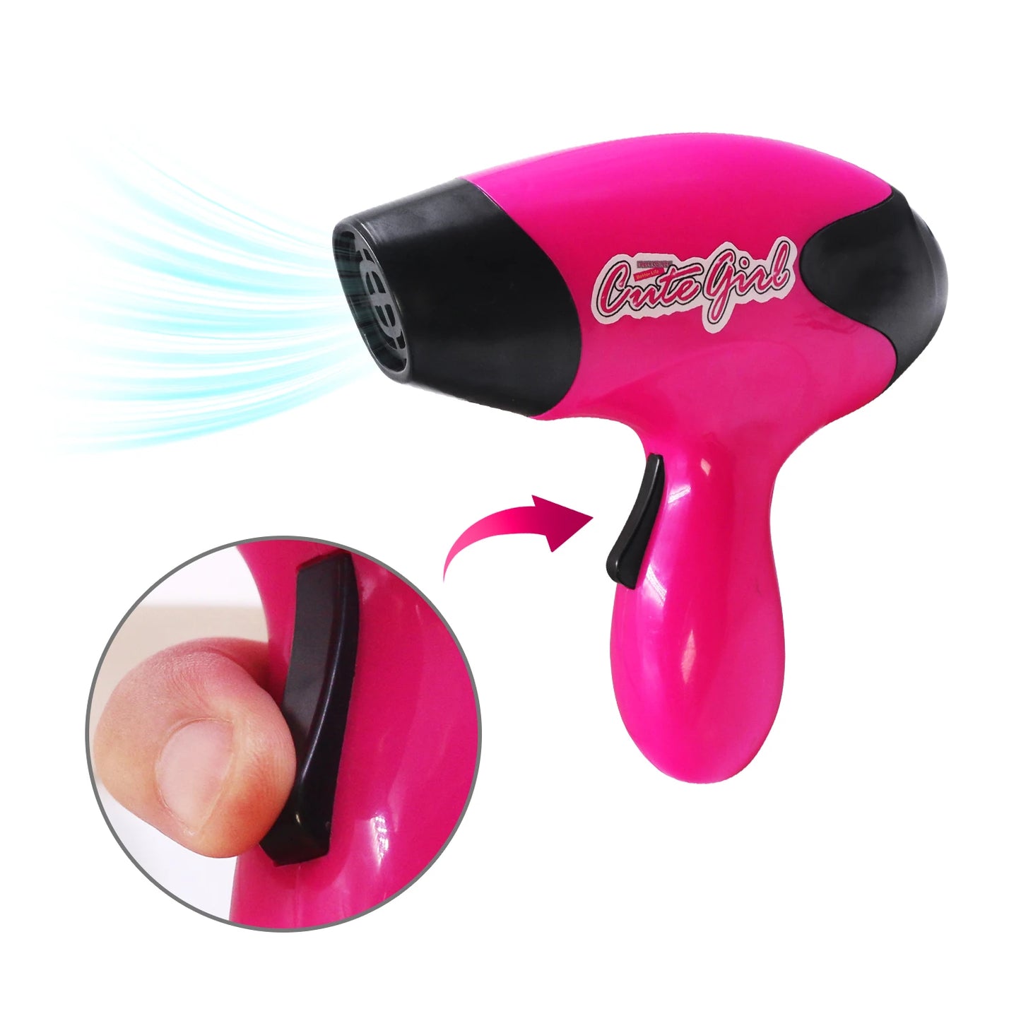 Herramientas de maquillaje, secadores de pelo, pinzas para secador de pelo, simulación de iluminación colorida 1:1, juguetes de aseo para niños, niñas, juguetes familiares