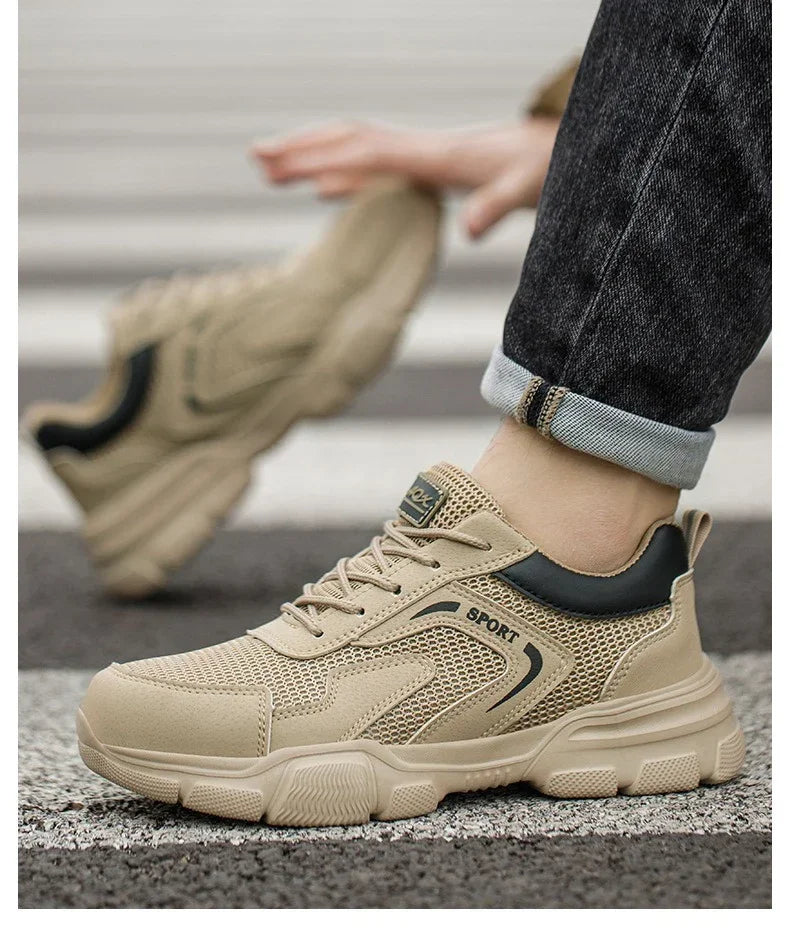 Zapatos de trabajo de seguridad transpirables para hombre – Zapatillas de verano a prueba de pinchazos con puntera de composite y protección aislante