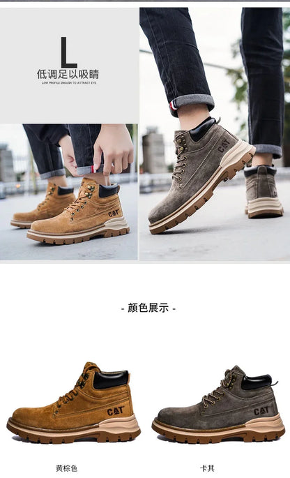 Botas de nieve para hombre, ideales para el invierno. Botas clásicas de caña alta para senderismo, con suela gruesa antideslizante y gran practicidad.