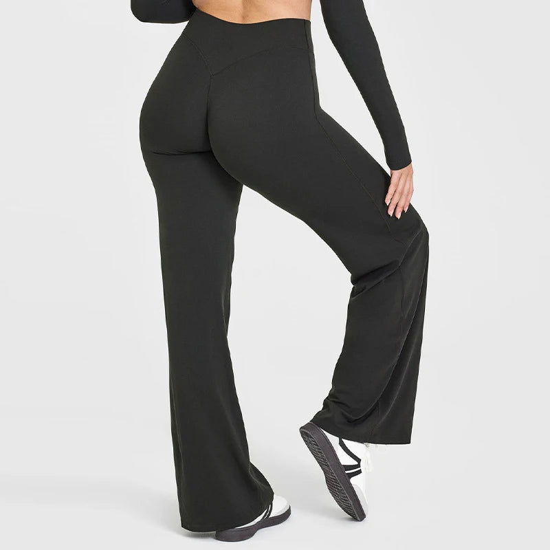 Pantalones rectos de tejido ultrasuave tipo mantequilla para mujer, pantalones de yoga de talle medio, mallas deportivas de tacto natural, leggings de pilates, pantalones deportivos para correr.