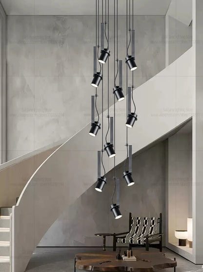 Focos LED Lámpara de araña Minimalista Moderna Iluminación para sala de estar Decoración del hogar Lámpara colgante para restaurante Lámpara colgante para escaleras