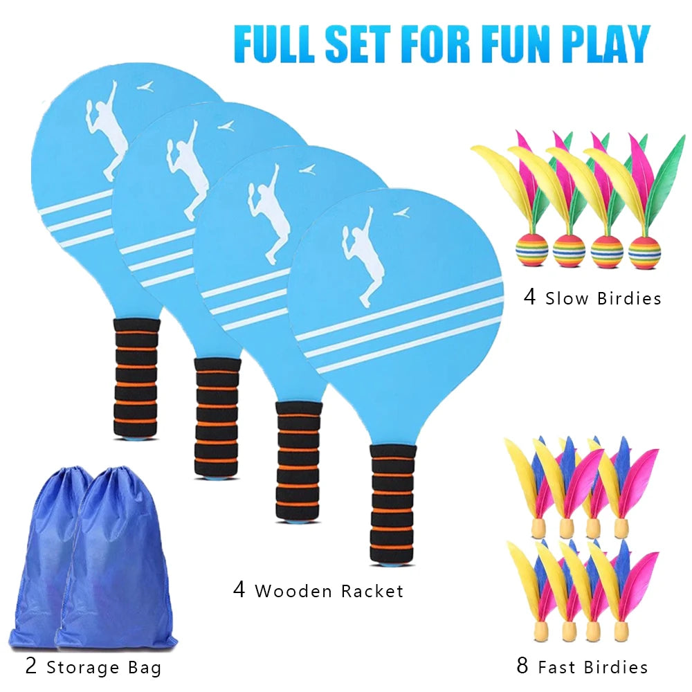 Juego de bádminton para niños, adolescentes y adultos: juegos familiares, carreras de madera, regalos, para interiores y exteriores, playa, patio