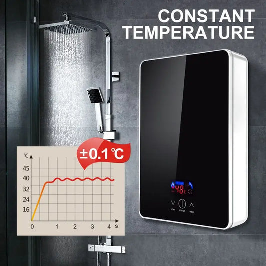 Calentador de agua eléctrico instantáneo de 110V/220V, caldera sin tanque, ducha sin tanque para baño, termostato, seguro e inteligente.