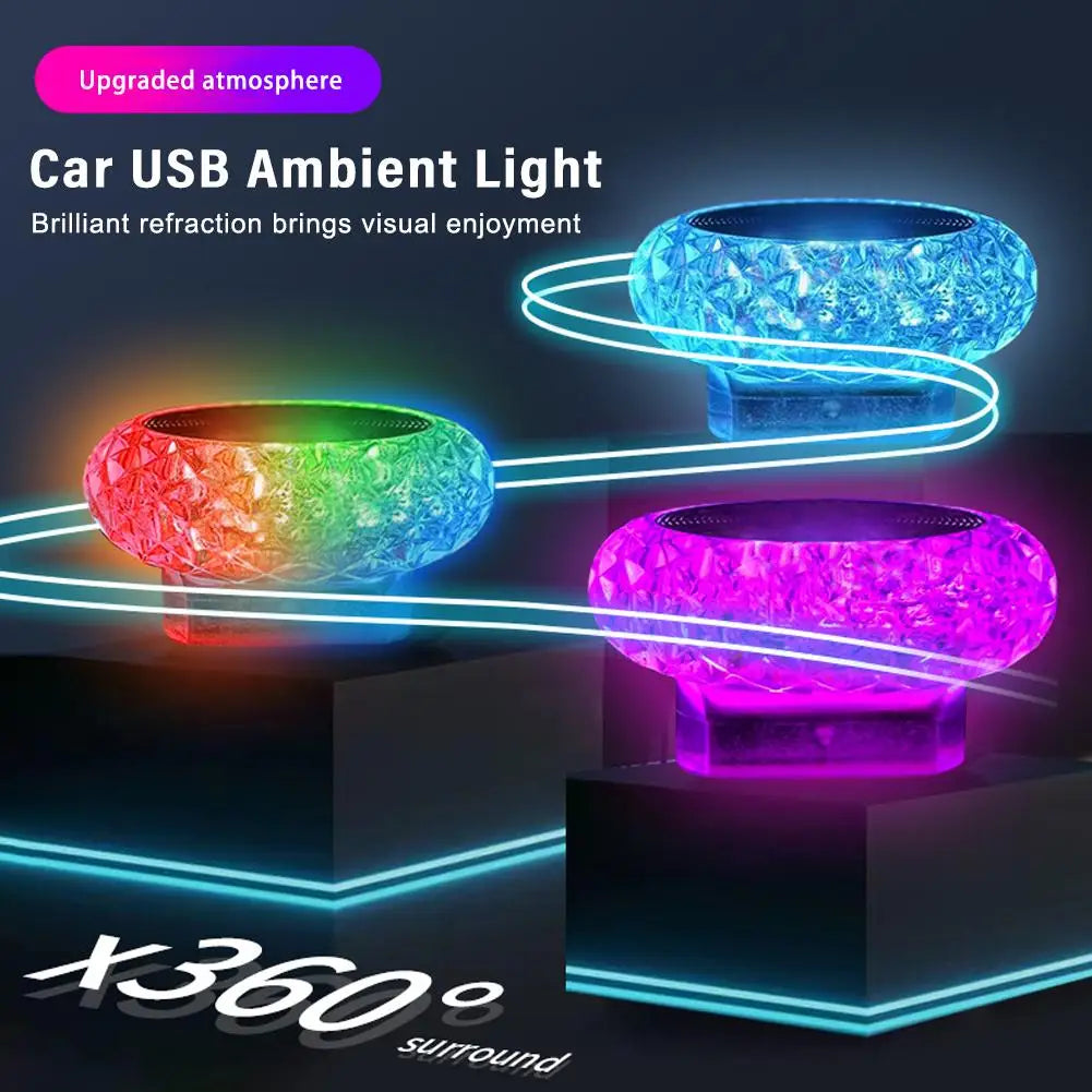 Luces ambientales USB para coche, mini lámparas LED portátiles de ambiente, luces decorativas interiores para coche y ordenador, iluminación ambiental