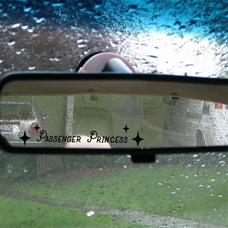 2 piezas de accesorios para el interior del automóvil, calcomanías creativas para espejo retrovisor de princesa, calcomanías de vinilo divertidas para decoración del coche