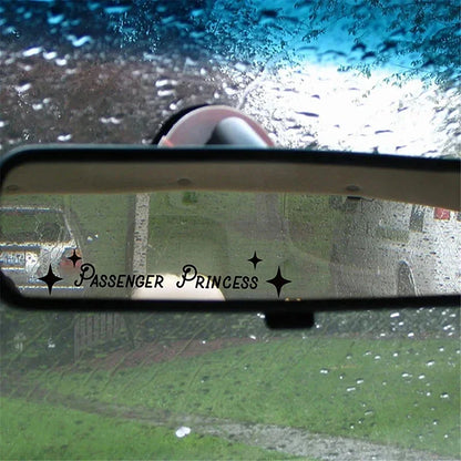 2 piezas de accesorios para el interior del automóvil, calcomanías creativas para espejo retrovisor de princesa, calcomanías de vinilo divertidas para decoración del coche