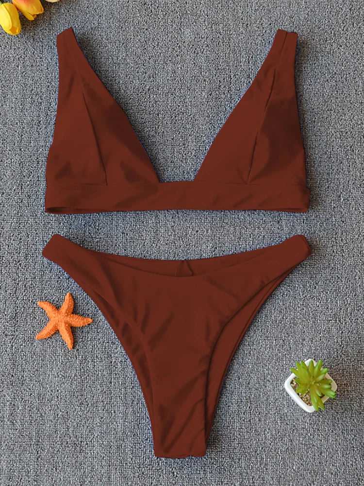 Bikini 2025 Micro Traje de Baño Sexy para Mujer, Traje de Baño Push Up, Conjunto de Bikini de Dos Piezas, Bañador Sólido, Traje de Baño para Mujer.