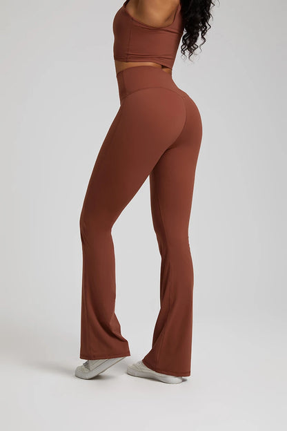 Buttery Soft High Waist Flare Leggings No Front Seam Workout Yoga Flared Pants Full Length Gym Sport Leggings Women Tights