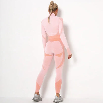 Conjunto de 3 piezas de yoga sin costuras, chaleco deportivo de fitness, pantalones de cintura alta que levantan la cadera, ropa de entrenamiento, conjunto de leggings de gimnasio para mujer
