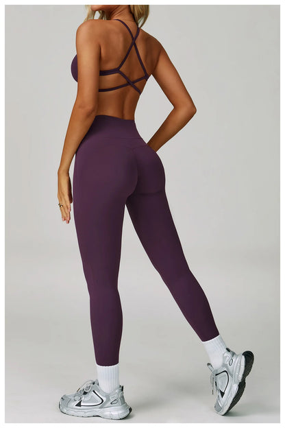 2 Piece Set Women's Tracksuit Fitness Clothes Yoga Sets Sportswear Workout Bra High Waist Leggings Set Gym Clothing Sports Suits