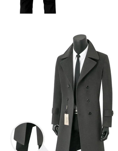 Abrigo de lana de alta calidad para jóvenes, cálido, informal, extralargo, cruzado, grueso, tallas grandes S-7XL 8XL 9XL