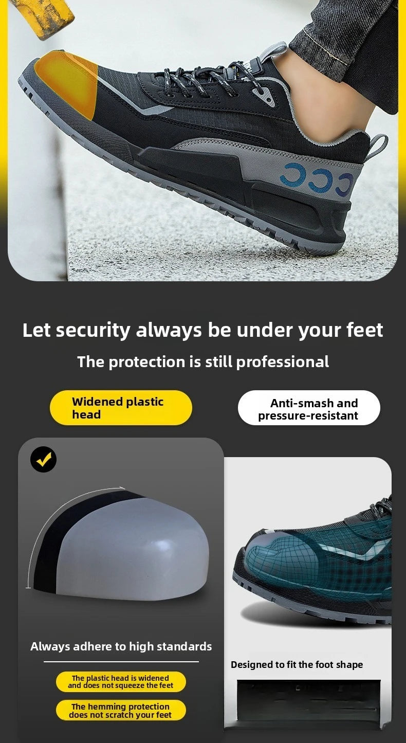 Calzado de protección laboral para hombre, anti-aplastamiento, anti-perforación, aislante 10KV, resistente al desgaste, calzado eléctrico de seguridad.