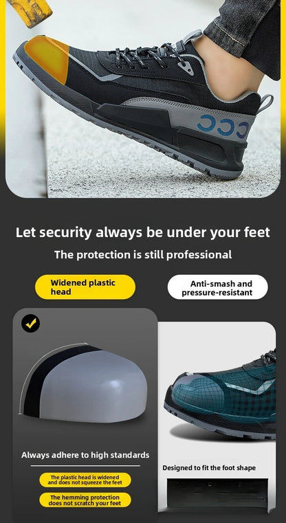 Calzado de protección laboral para hombre, anti-aplastamiento, anti-perforación, aislante 10KV, resistente al desgaste, calzado eléctrico de seguridad.