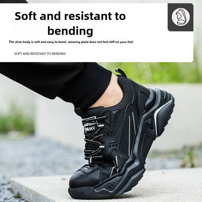 Safety Shoes Lightweight Breathable Steel Toe Anti Smash Puncture Proof Kevlar Soft Sole Insulated Work Sneakers for Men Women